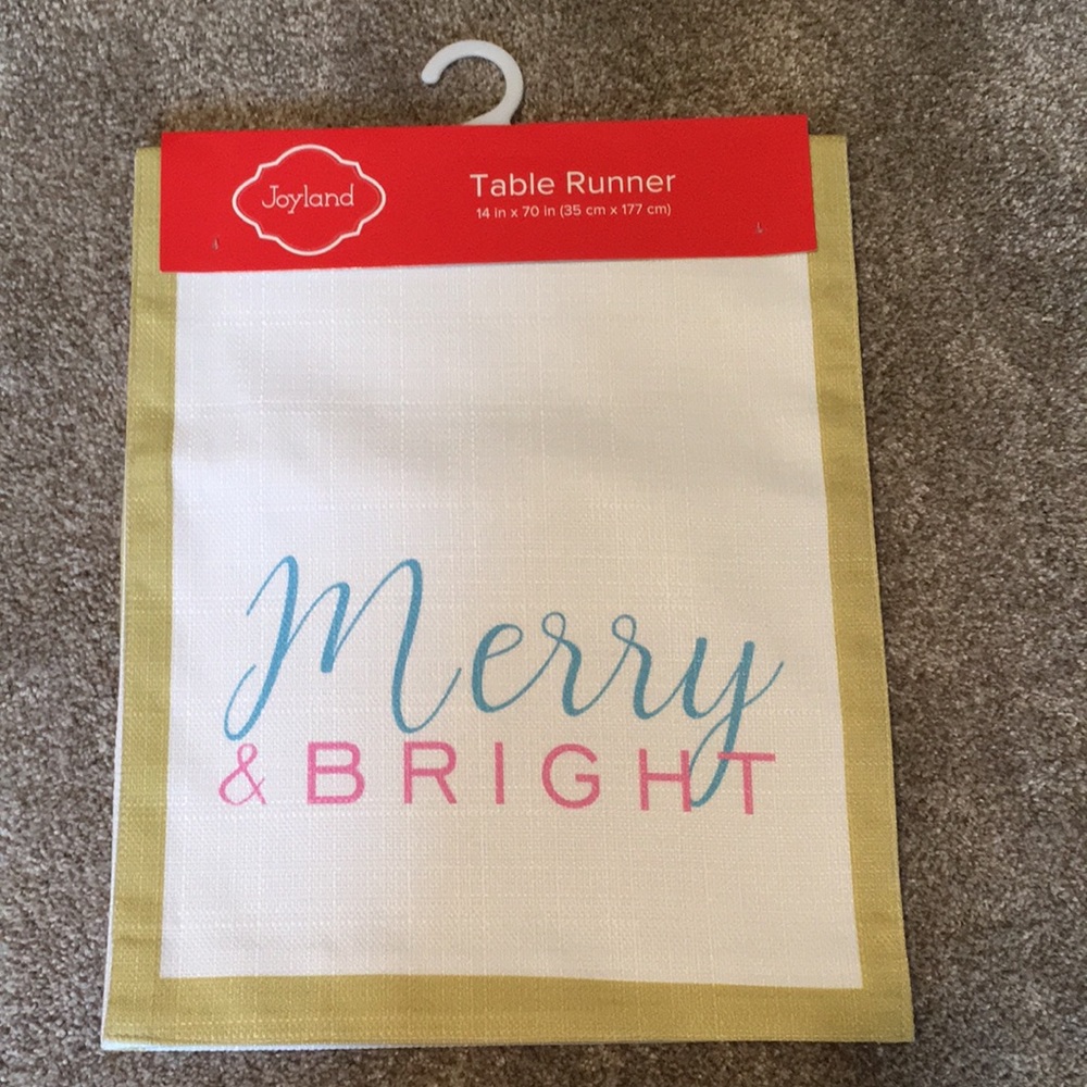 Joyland-NWT-Merry & Bright Table Runner-NWT-14”x70”.